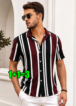 😉1+1=3** стильна чоловіча сорочка в смужку primark, розмір 44 - 46