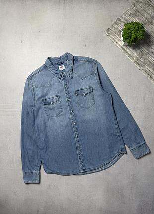 Сорочка джинсова чоловіча з довгим рукавом levi’s оригінал