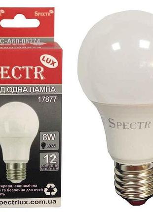 Лампа світлодіодна 8w e27 4000k a60 630lm c-a60-08274 (17877) тм spectr lux