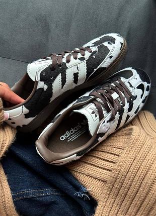 Samba og cow print dark brown white