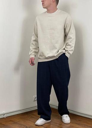 Базовий бежевий світшот h&m relaxed fit, ейчендем, молочний, однотонний, толстовка