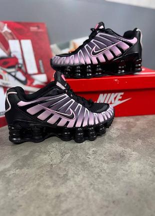 Кросівки жіночі nike shox чорно-рожеві