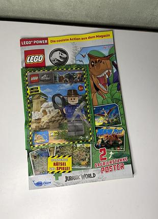 Журнал lego jurassic world № 19 + конструктор lego (палеонтолог та скелет динозавра, 35 деталей)