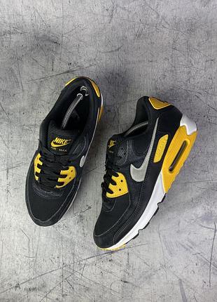 Nike air max 90 кросівки чоловічі чорні жовті 45 розмір