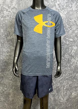 Under armour спортивный костюм 147-158 см подростковый серый с принтом