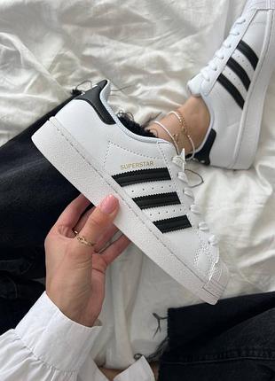Adidas superstar white black