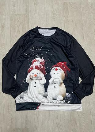 Свитшот черный новогодний мужской / женский m-l