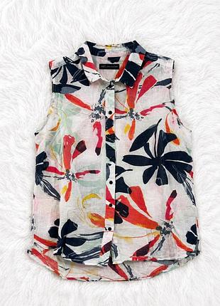 Льняная блузка без рукавов m&amp;s collection (marks &amp; spencer) в размере l