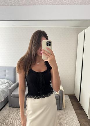 Майка топ zara з кружевом