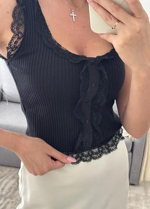 Майка топ zara з кружевом