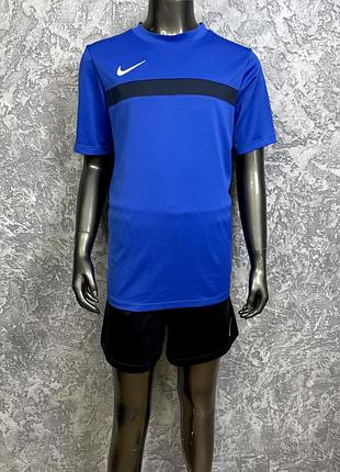 Nike dri-fit спортивный костюм 147-158 см 12-13 лет подростковый черно-синий