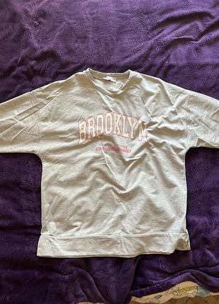 Кофта широка з написом brooklyn