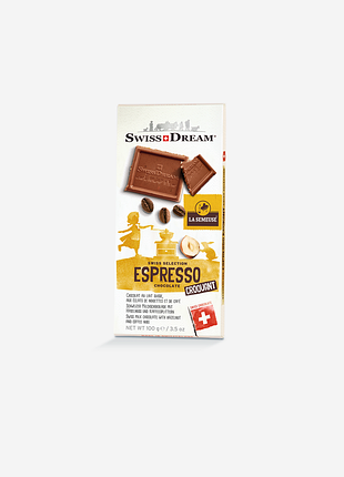 Шоколад swissdream espresso croquant с кофе и фундуком, 100 г