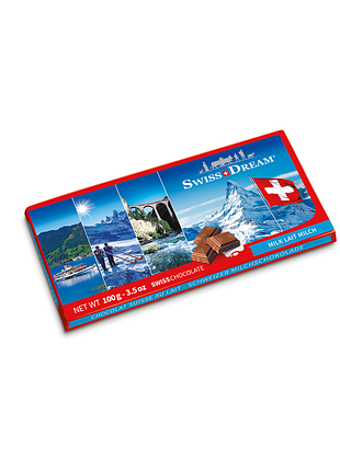 Сувенирная плитка swissdream молочный шоколад, пейзажи швейцарии, 100 г