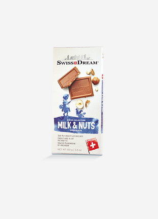 Молочний шоколад swissdream з лісовим горіхом, 100 г, швейцарія