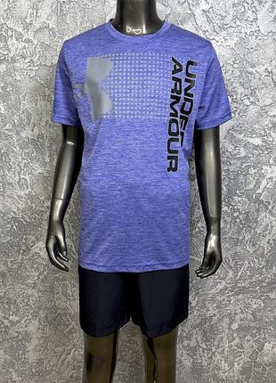 Under armour heatgear спортивный костюм 158-170 см подростковый с принтом