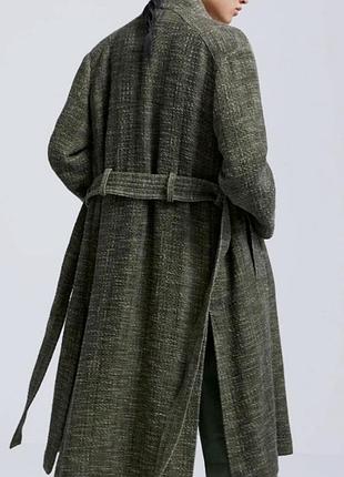 Zara фактурне гумка котонове пальто халат кімоно з поясом/6181/n