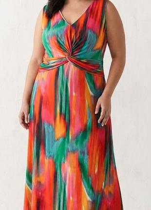 Яркое летнее платье макси с драпировкой bonprix (plus size) /33