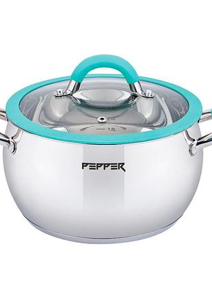Pr-1110-16 каструля apple mint pepper (силік. обідок) 16см. 2,2 л.