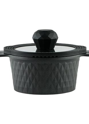 Pr-6001 кастрюля 'black ice' pepper (greblon c2) 1,5л. 16x8.5 см