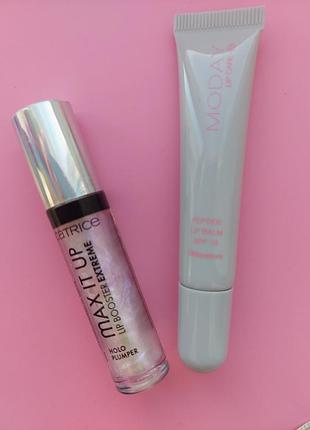 Бальзам для губ moday peptides lips ultimatum пептидний, бустер для губ catrice max it up lip booster extreme з ефектом збільшення 050 beam me away.
