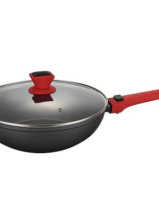 Pr-2211 сковорода со съемной ручкой и крышкой агат 28x8 см, pepper
