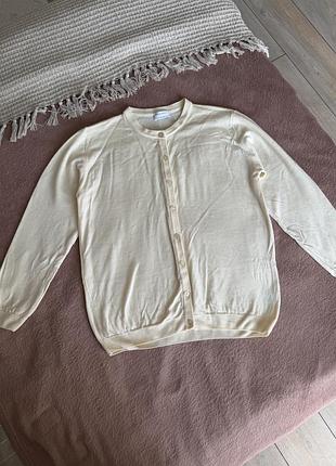 Кофта кардиган 100% вовна peter hahn pure tasmanian wool розмір 18 молочного кольору