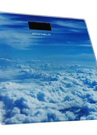 Весы электронные - bes-sky 28х28см (небо, квадрат, макс-180кг) (grunhelm)