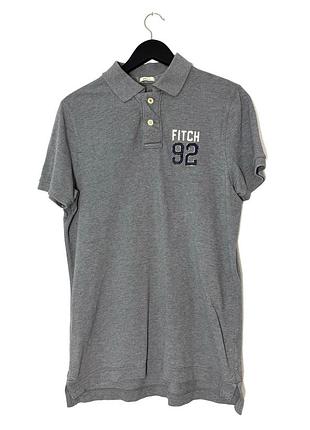 Сіре поло футболка abercrombie & fitch