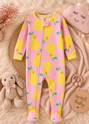 Слип человечек картерс 1-piece pear 100% snug fit cotton footie pjs на девочку 2т