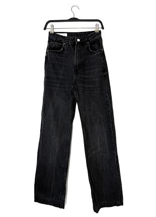 Черные женские прямые вареные джинсы zara