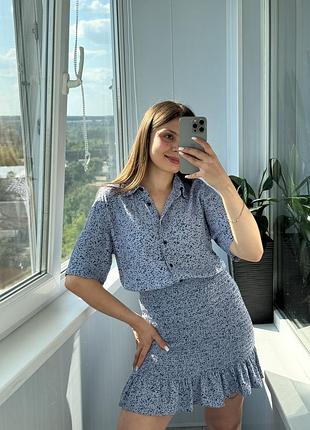 Міні сукня резинка з коміром на високий зріст