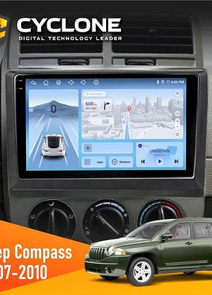 Штатна магнітола jeep compass 2007-2010 cyclone c10-012 4x64 dsp 4g