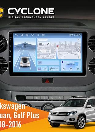 Штатна магнітола volkswagen tiguan, golf plus 2008-2016 black cyclone c10-012 4x64 dsp 4g