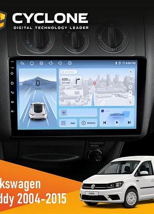 Штатна магнітола volkswagen caddy 2004-2015 black conditioner cyclone c10-012 4x64 dsp 4g