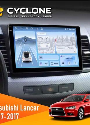 Штатна магнітола mitsubishi lancer x 2007-2017 amp rockford cyclone c10-012 4x64 dsp 4g