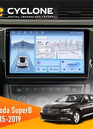 Штатна магнітола skoda superb 2015-2019 cyclone c10-012 4x64 dsp 4g