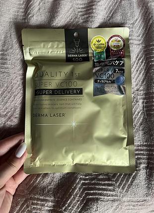 Японські маски quality first derma laser super vc100 face mask маски для обличчя, 7 шт.