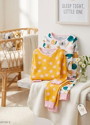 Піжама картерс 2-piece animals 100% snug fit cotton pjs на дівчинку 2т, 3т, 4т, 5т на зріст від 86 см до 112 см