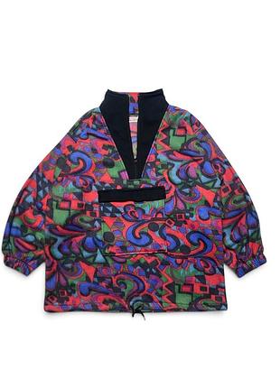 Жіноча вінтажна фліска collection charles vogele 90s abstract multicolor xl