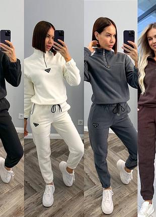 Жіночий теплий спортивний костюм двосторонній фліс полар s m . l xl