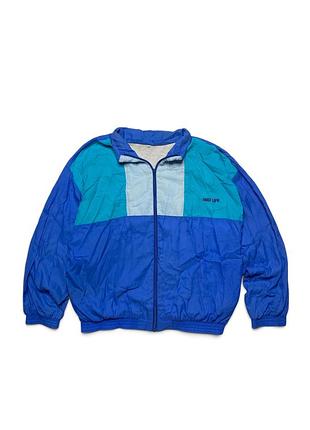 Чоловіча вінтажна вітровка new life 90s colorblock синя l
