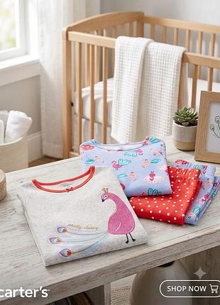 Пижама для девочки 2-piece peacock carters 4т, 5т, 8т на рост 99-136 см