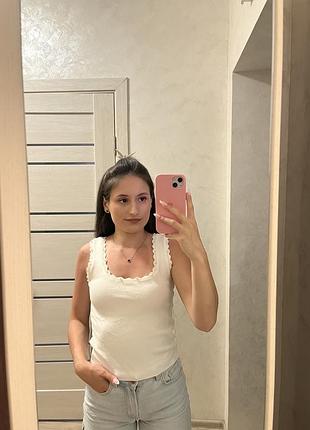 Топ трикотажний з перлинами zara