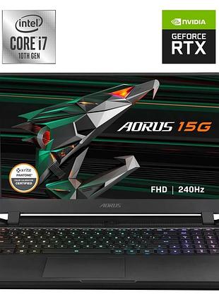Игровой ноутбук gigabyte aorus 15g / 15.6" (1920x1080) ips / intel core i7-10870h (8 (16) ядер по 2.2 - 5.0 ghz) / 16 gb ddr4 /