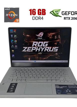 Игровой ноутбук б-класс asus rog zephyrus g14 ga401iv / 14" (1920x1080) ips / amd ryzen 9 4900hs (8 (16) ядер по 3 - 4.3 ghz) / 16