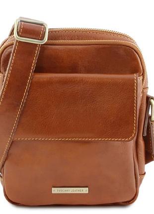 Сумка мужская кожаная через плечо larry tl141915 tuscany leather (мед)