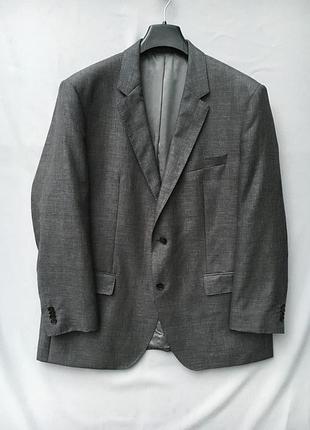 Піджак hugo boss чоловічий блейзер 56-58 сірий вовна/льон