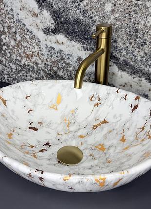 Умывальник (раковина) vbi parma marble white glossy накладной