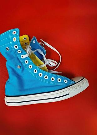 Кеди високі берці converse chuck taylor extra hi top синьо жовтий